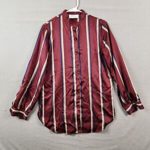 Vintage Adelaar Shirt Women's Size 12 Satin Red Striped